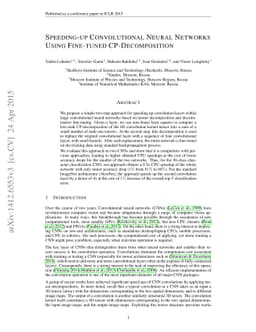 Speeding-up Convolutional Neural Networks Using Fine-tuned
  CP-Decomposition