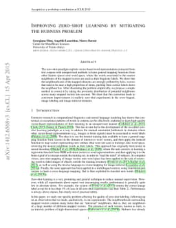 Improving zero-shot learning by mitigating the hubness problem