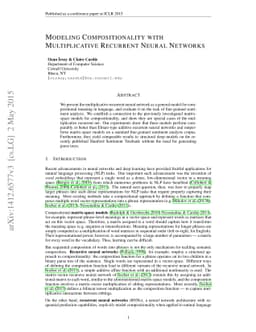 Modeling Compositionality with Multiplicative Recurrent Neural Networks