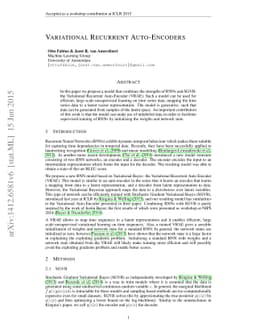 Variational Recurrent Auto-Encoders
