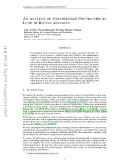 An Analysis of Unsupervised Pre-training in Light of Recent Advances