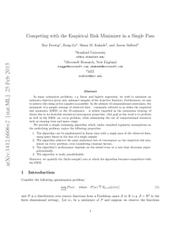 Competing with the Empirical Risk Minimizer in a Single Pass