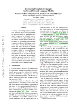 Incremental Adaptation Strategies for Neural Network Language Models