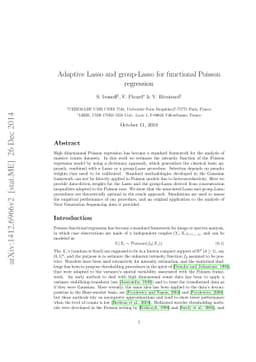 Adaptive Lasso and group-Lasso for functional Poisson regression