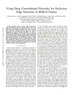 Occlusion Edge Detection in RGB-D Frames using Deep Convolutional
  Networks