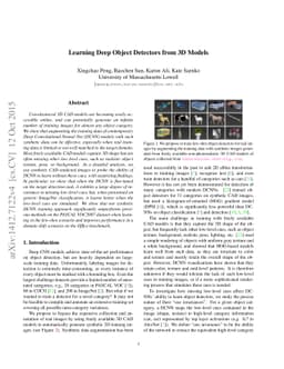 Learning Deep Object Detectors from 3D Models