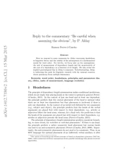 Reply to the commentary "Be careful when assuming the obvious", by P.
  Alday