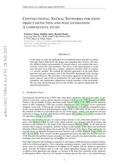 Convolutional Neural Networks for joint object detection and pose
  estimation: A comparative study