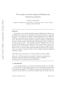 Two-sample extended empirical likelihood for estimating equations