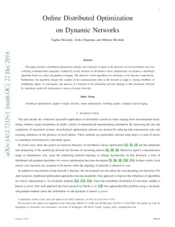 Online Distributed Optimization on Dynamic Networks