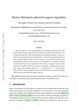 Particle Metropolis-adjusted Langevin algorithms