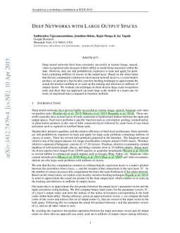 Deep Networks With Large Output Spaces