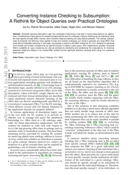 Converting Instance Checking to Subsumption: A Rethink for Object
  Queries over Practical Ontologies