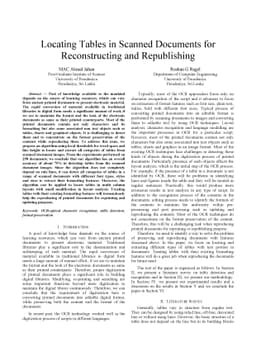 Locating Tables in Scanned Documents for Reconstructing and Republishing
  (ICIAfS14)