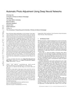 Automatic Photo Adjustment Using Deep Neural Networks