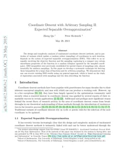 Coordinate Descent with Arbitrary Sampling II: Expected Separable
  Overapproximation