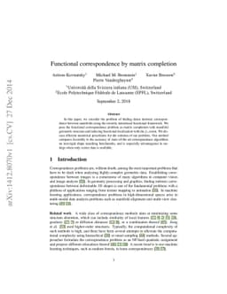 Functional correspondence by matrix completion