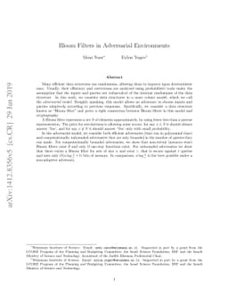 Bloom Filters in Adversarial Environments