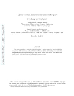 Crash-Tolerant Consensus in Directed Graphs