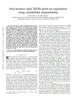 Non-iterative rigid 2D/3D point-set registration using semidefinite
  programming