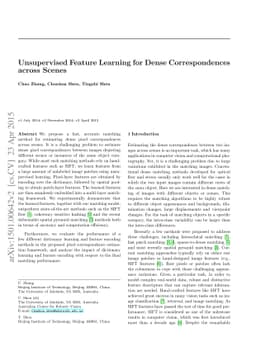 Unsupervised Feature Learning for Dense Correspondences across Scenes