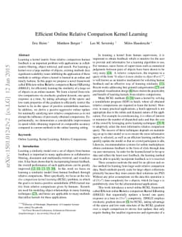 Efficient Online Relative Comparison Kernel Learning