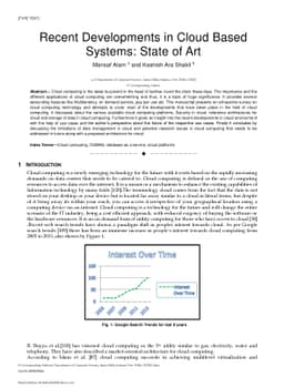 Recent Developments in Cloud Based Systems: State of Art