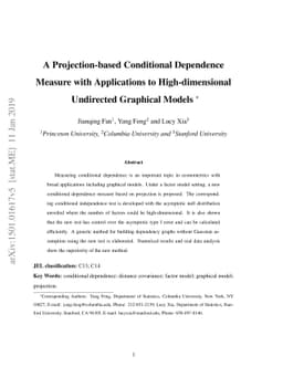 A Projection Based Conditional Dependence Measure with Applications to
  High-dimensional Undirected Graphical Models