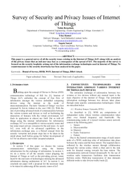 Survey of Security and Privacy Issues of Internet of Things
