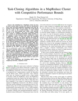 Task-Cloning Algorithms in a MapReduce Cluster with Competitive
  Performance Bounds