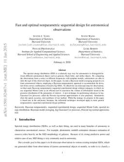 Fast and optimal nonparametric sequential design for astronomical
  observations