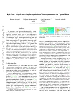 EpicFlow: Edge-Preserving Interpolation of Correspondences for Optical
  Flow