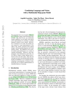 Combining Language and Vision with a Multimodal Skip-gram Model