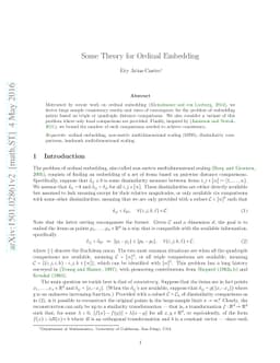 Some theory for ordinal embedding