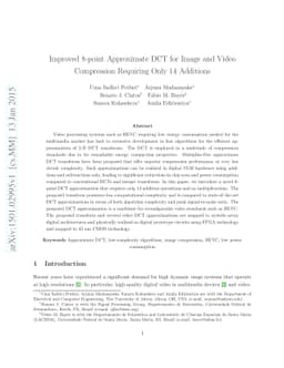 Improved 8-point Approximate DCT for Image and Video Compression
  Requiring Only 14 Additions