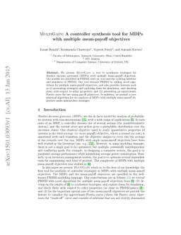 MultiGain: A controller synthesis tool for MDPs with multiple
  mean-payoff objectives