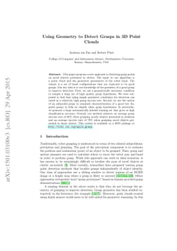 Using Geometry to Detect Grasps in 3D Point Clouds