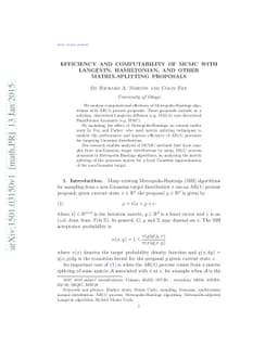 Efficiency and computability of MCMC with Langevin, Hamiltonian, and
  other matrix-splitting proposals