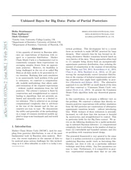 Unbiased Bayes for Big Data: Paths of Partial Posteriors