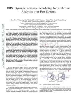 DRS: Dynamic Resource Scheduling for Real-Time Analytics over Fast
  Streams