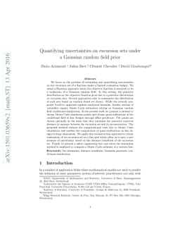 Quantifying uncertainties on excursion sets under a Gaussian random
  field prior
