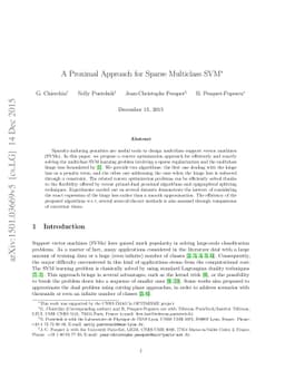 A Proximal Approach for Sparse Multiclass SVM