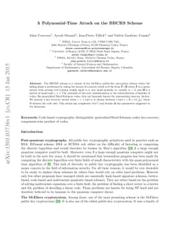 A Polynomial-Time Attack on the BBCRS Scheme