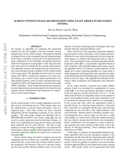 Screen Content Image Segmentation Using Least Absolute Deviation Fitting