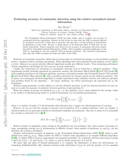 Evaluating accuracy of community detection using the relative normalized
  mutual information