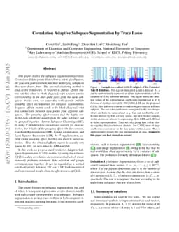 Correlation Adaptive Subspace Segmentation by Trace Lasso