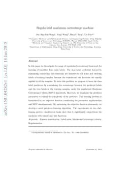 Regularized maximum correntropy machine