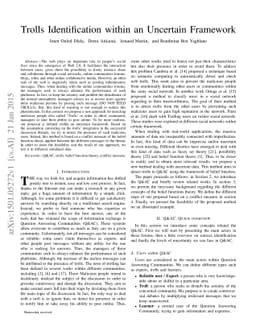 Trolls Identification within an Uncertain Framework