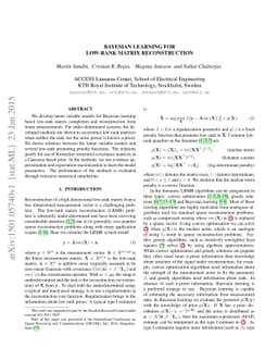 Bayesian Learning for Low-Rank matrix reconstruction