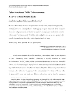 Cyber Attacks and Public Embarrassment: A Survey of Some Notable Hacks